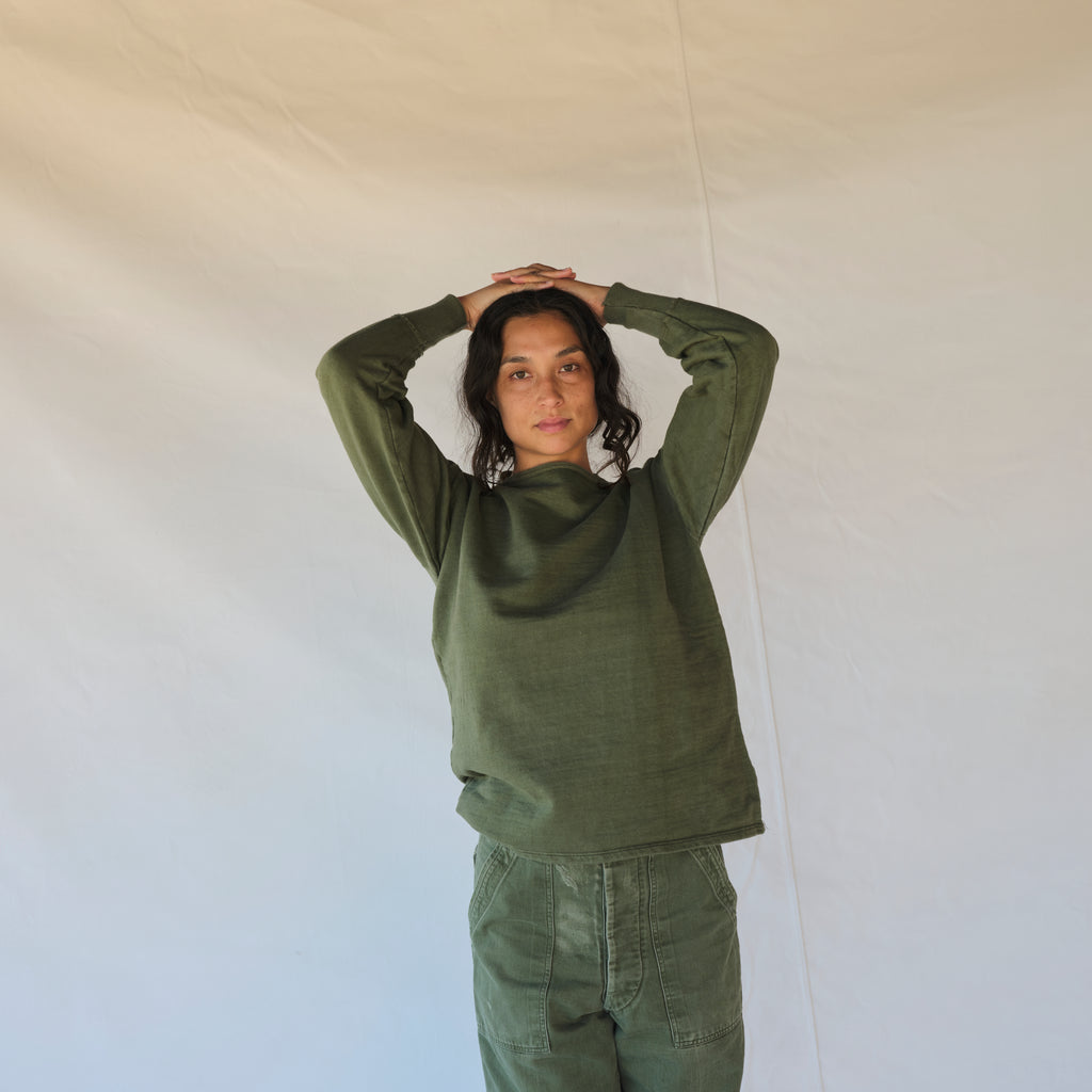 Vintage Army Green Crewneck Sweatshirt