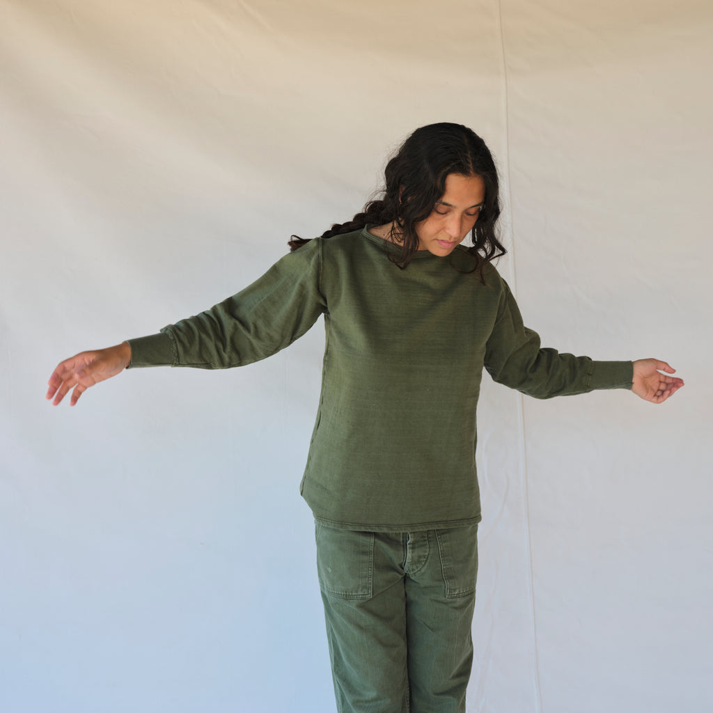 Vintage Army Green Crewneck Sweatshirt