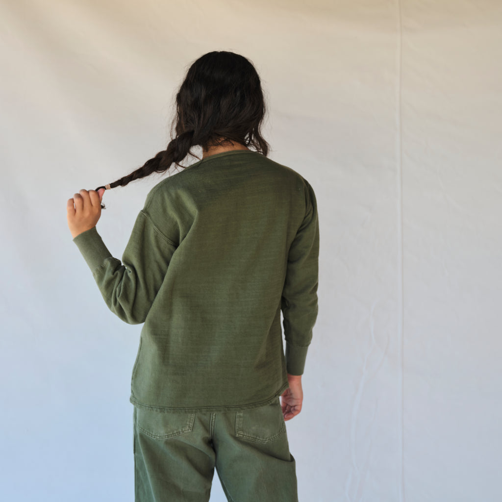 Vintage Army Green Crewneck Sweatshirt