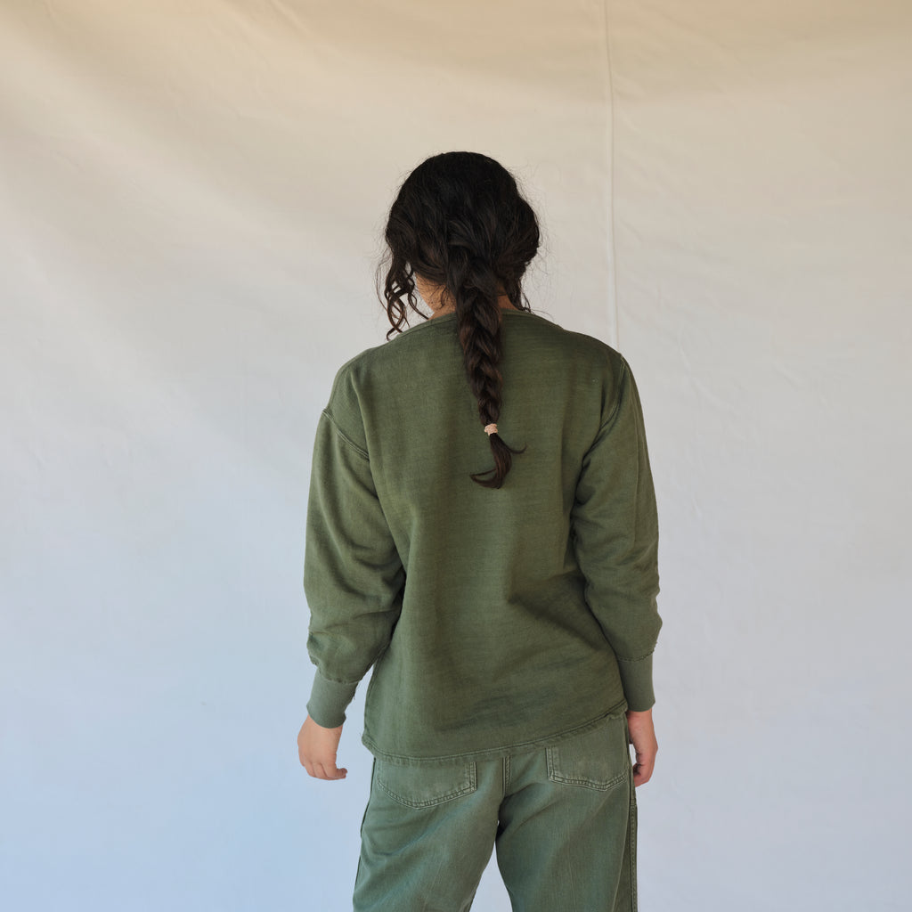 Vintage Army Green Crewneck Sweatshirt