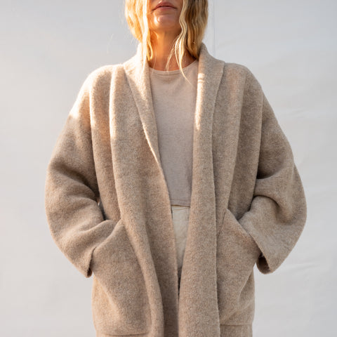 Double Face Long Coat - Oak