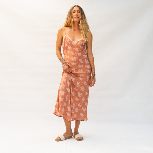 Slink Dress - Nude/White Flower