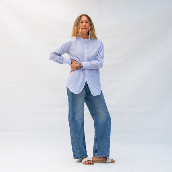 Marta Shirt - Navy White Stripe