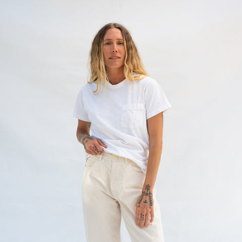 White Vintage Pocket T-Shirt