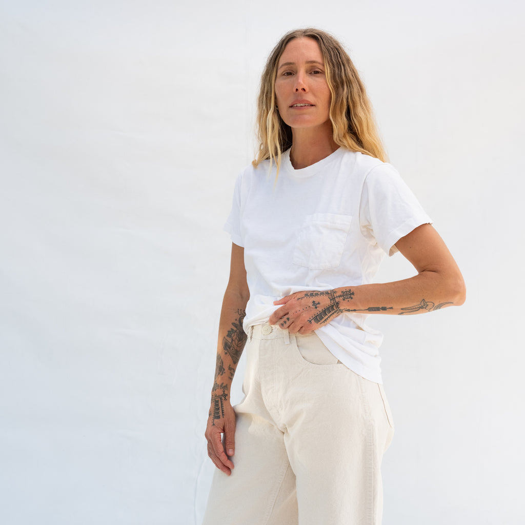 White Vintage Pocket T-Shirt