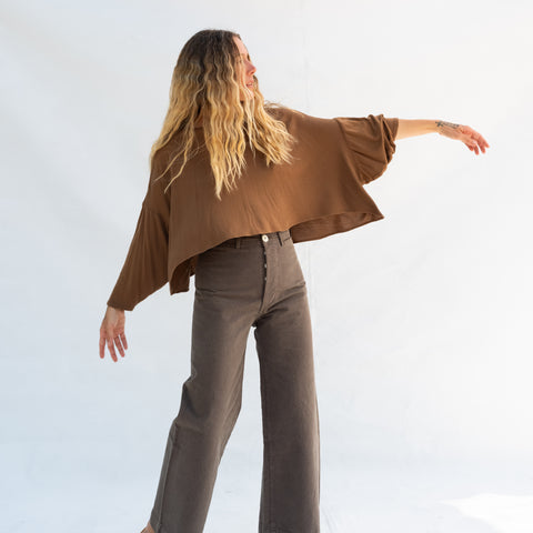 Vintage Cropped Long Sleeve Top