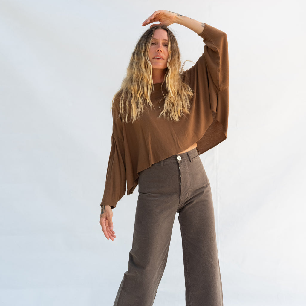 Vintage Cropped Long Sleeve Top