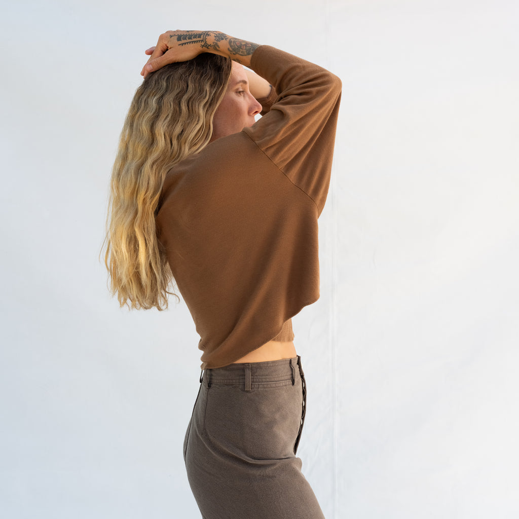 Vintage Cropped Long Sleeve Top