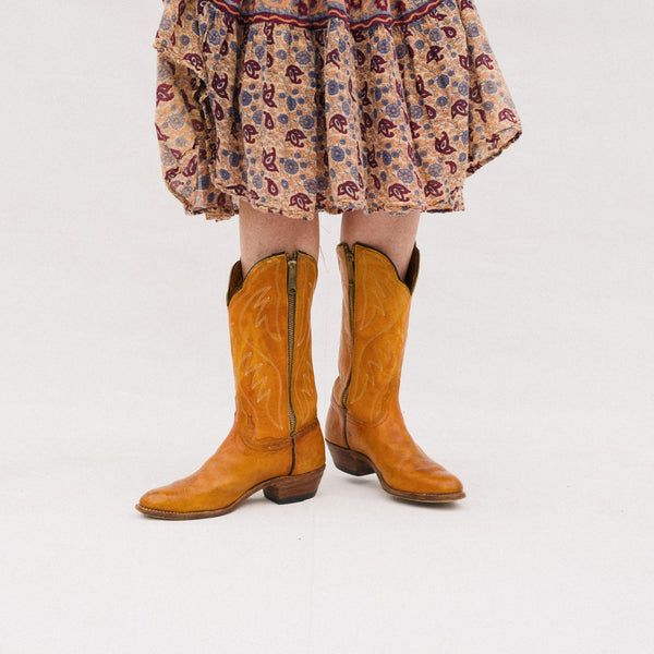 Vintage Zip Up Cowboy Boot