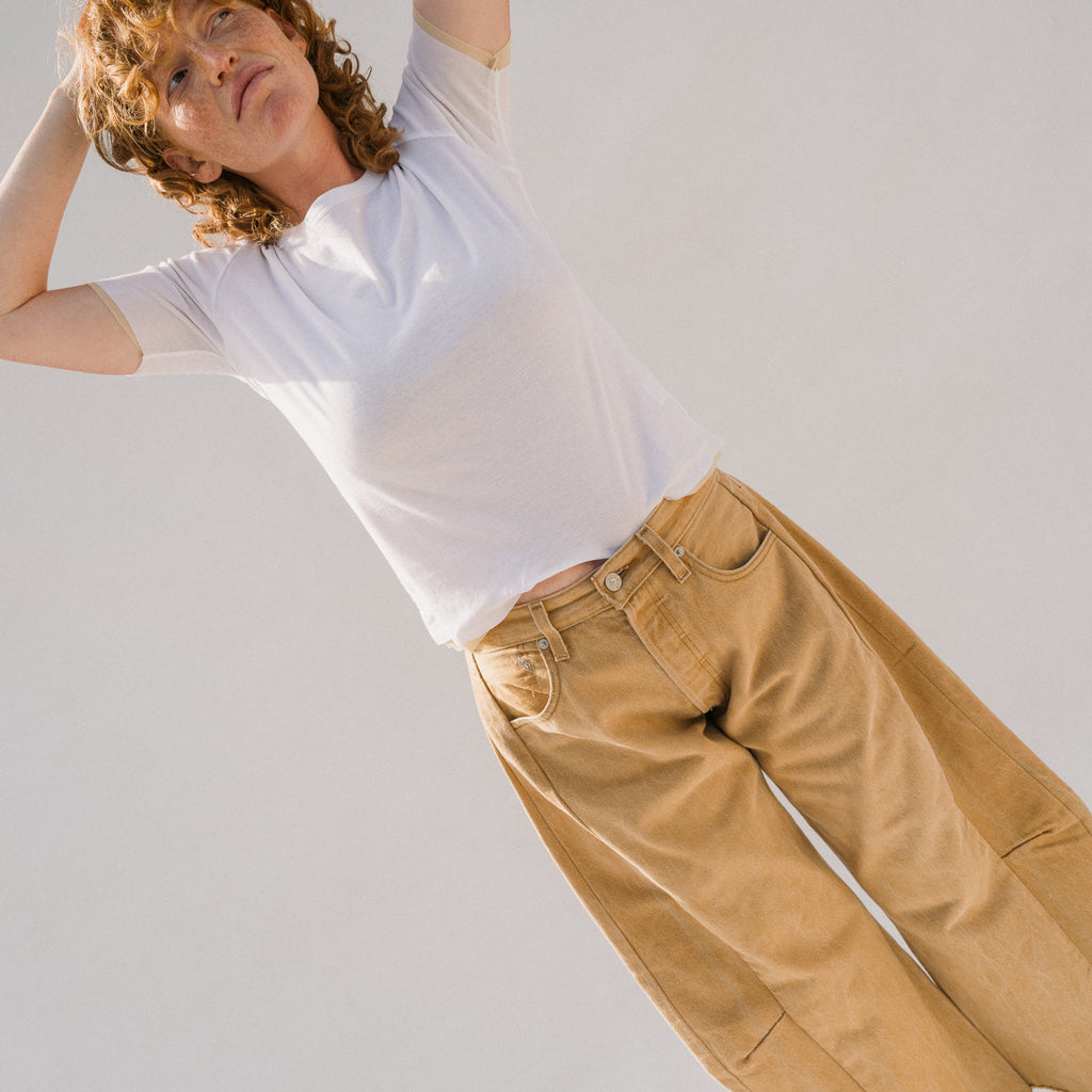 Double Tee - White/Pale Yellow