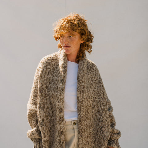 Handknit Paint L/S Cocoon - Tobacco Paint