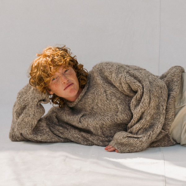 Handknit Cable Rollneck - Marl