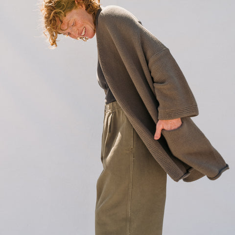 Washed Cropped Trouser - Fatigue