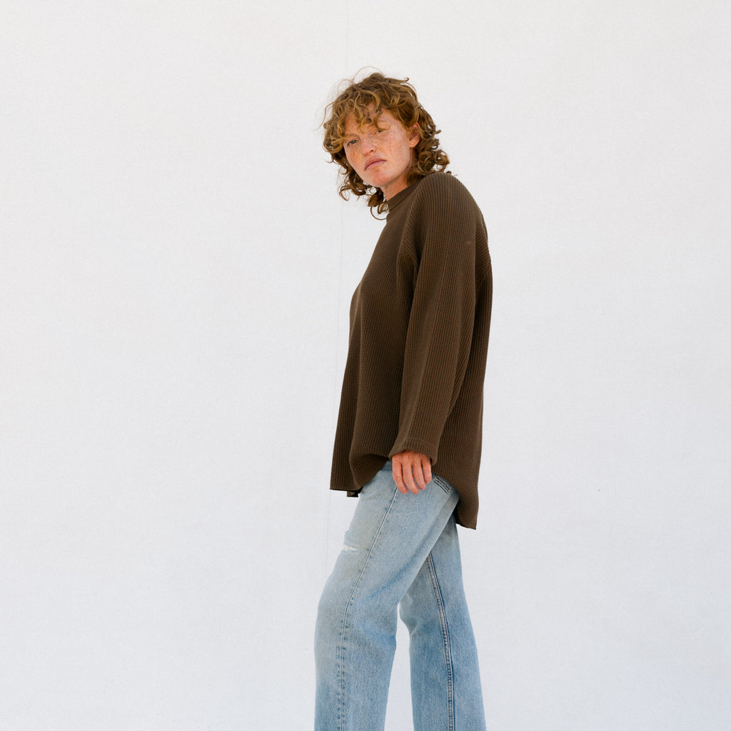 Waffle Pullover - Khaki