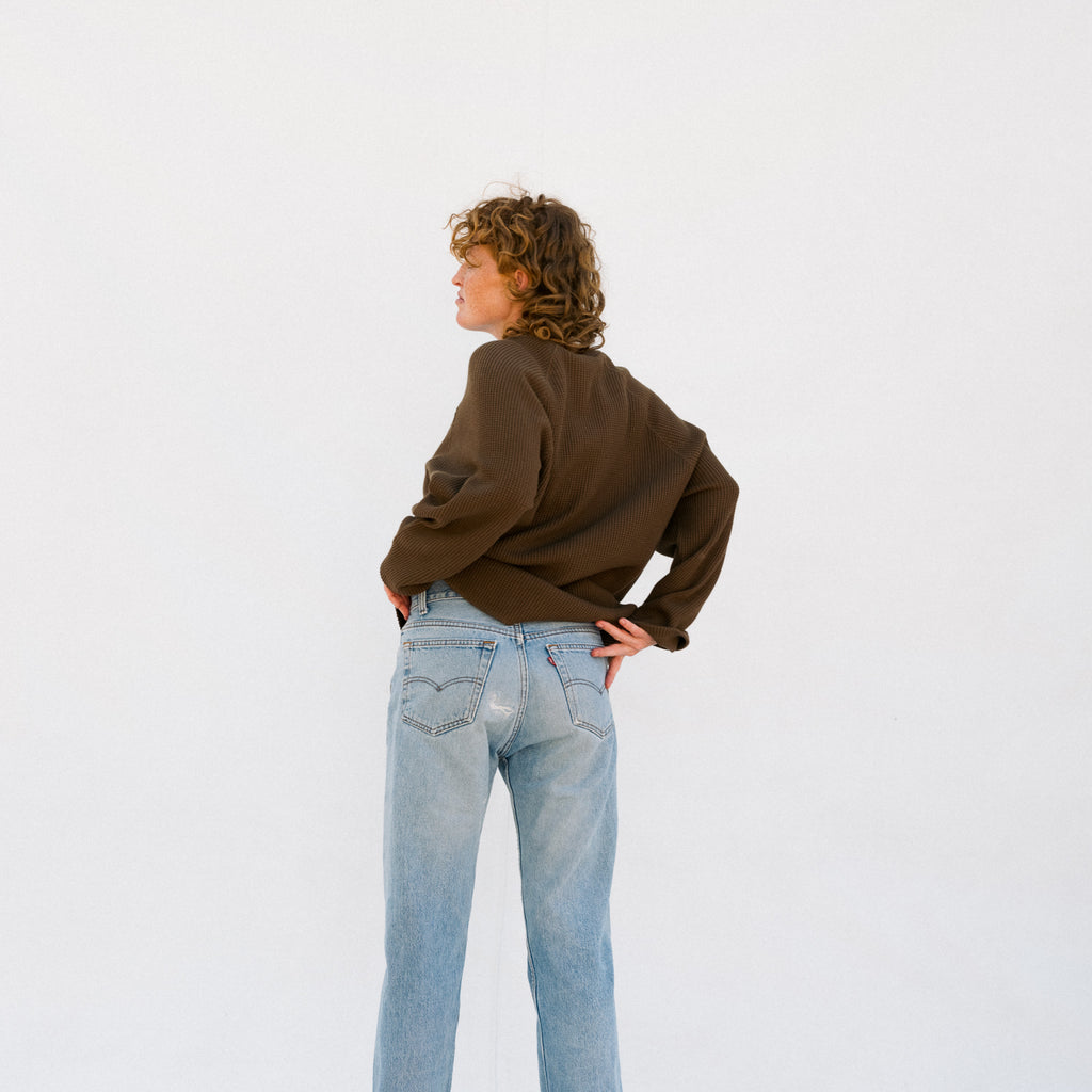 Waffle Pullover - Khaki