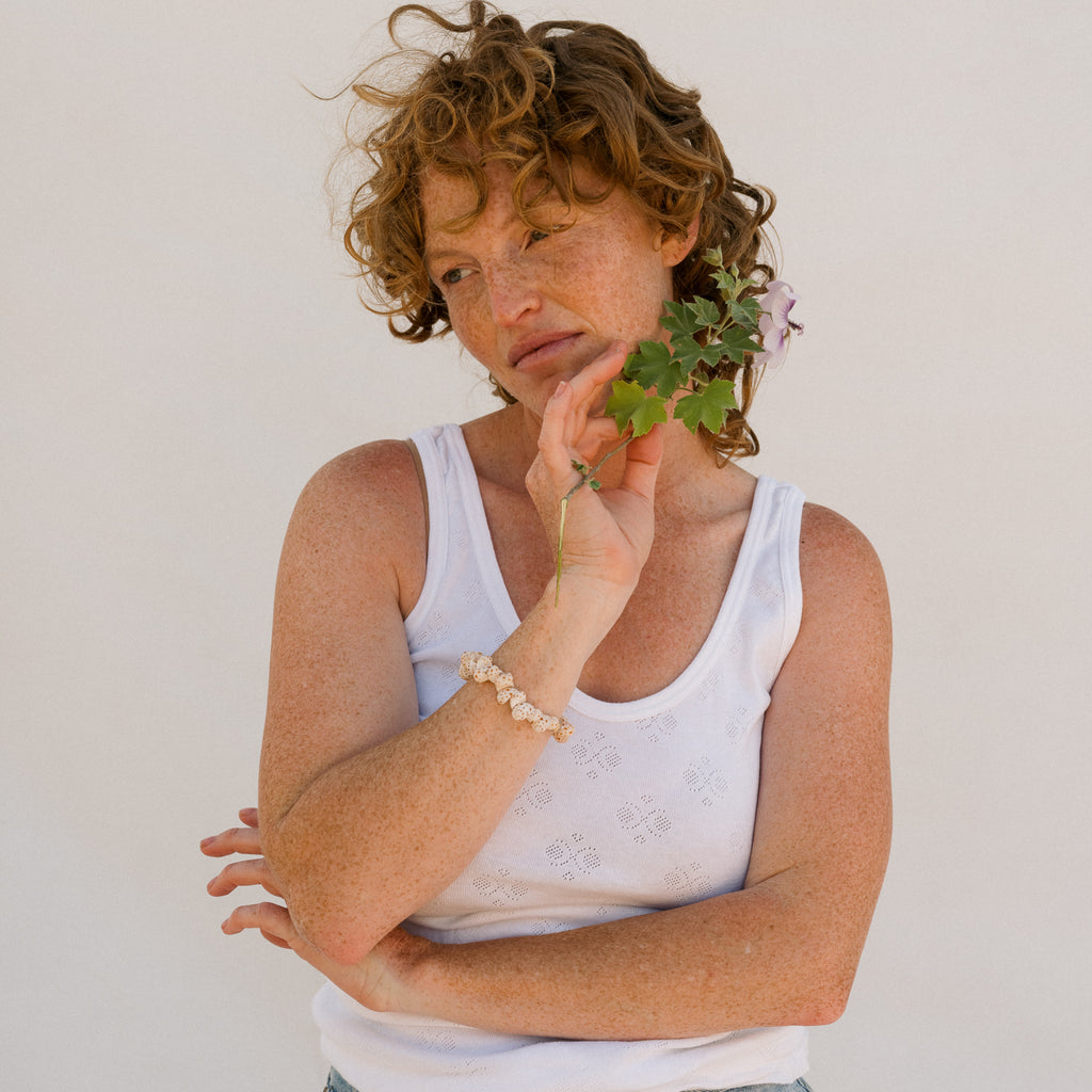 Tiger Moonshell Gold Clasp Bracelet