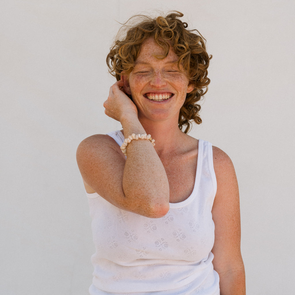 Tiger Moonshell Gold Clasp Bracelet