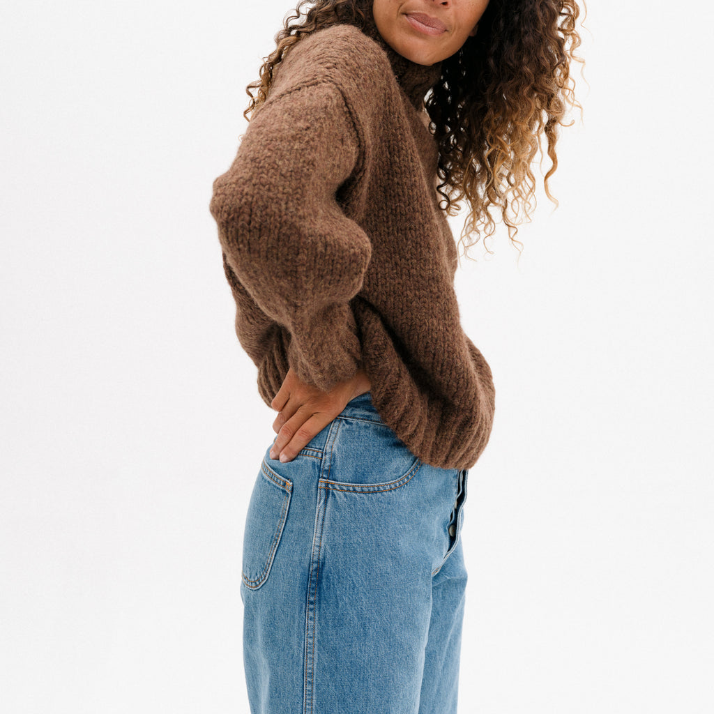 Handknit Mockneck - Rust Melange