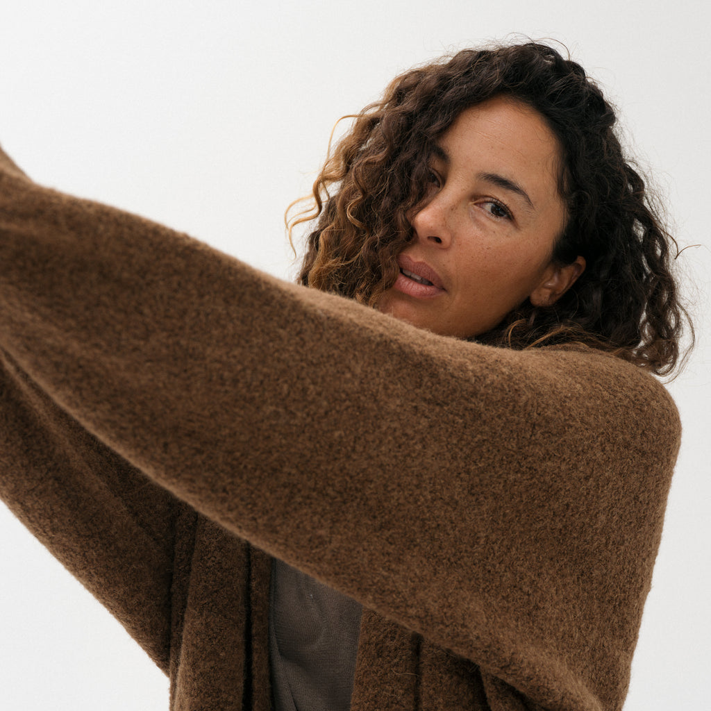 Double Face Long Coat - Rust