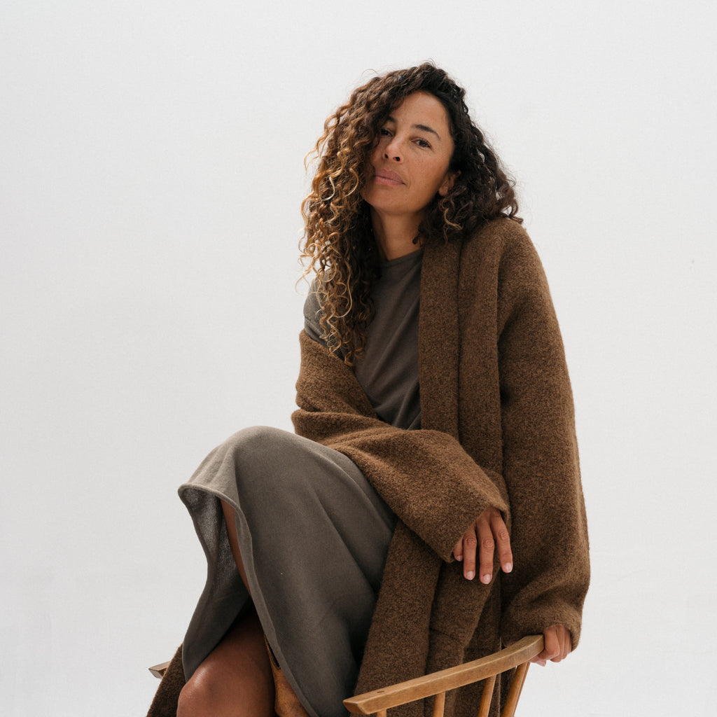Double Face Long Coat - Rust