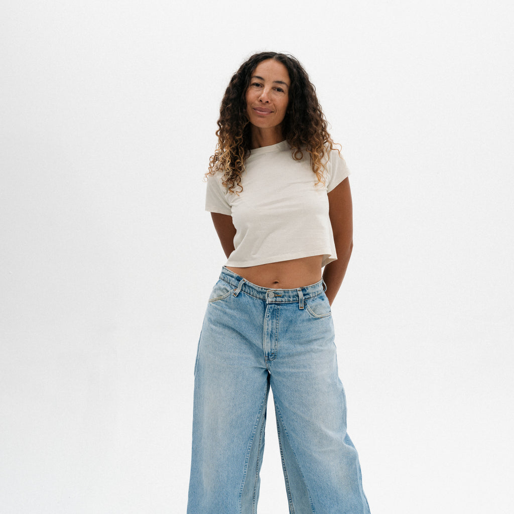 Fine Crop Tee - Greige