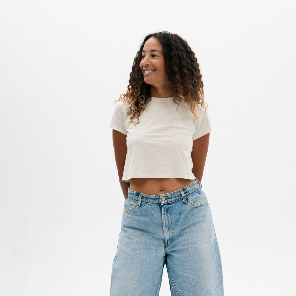 Fine Crop Tee - Greige