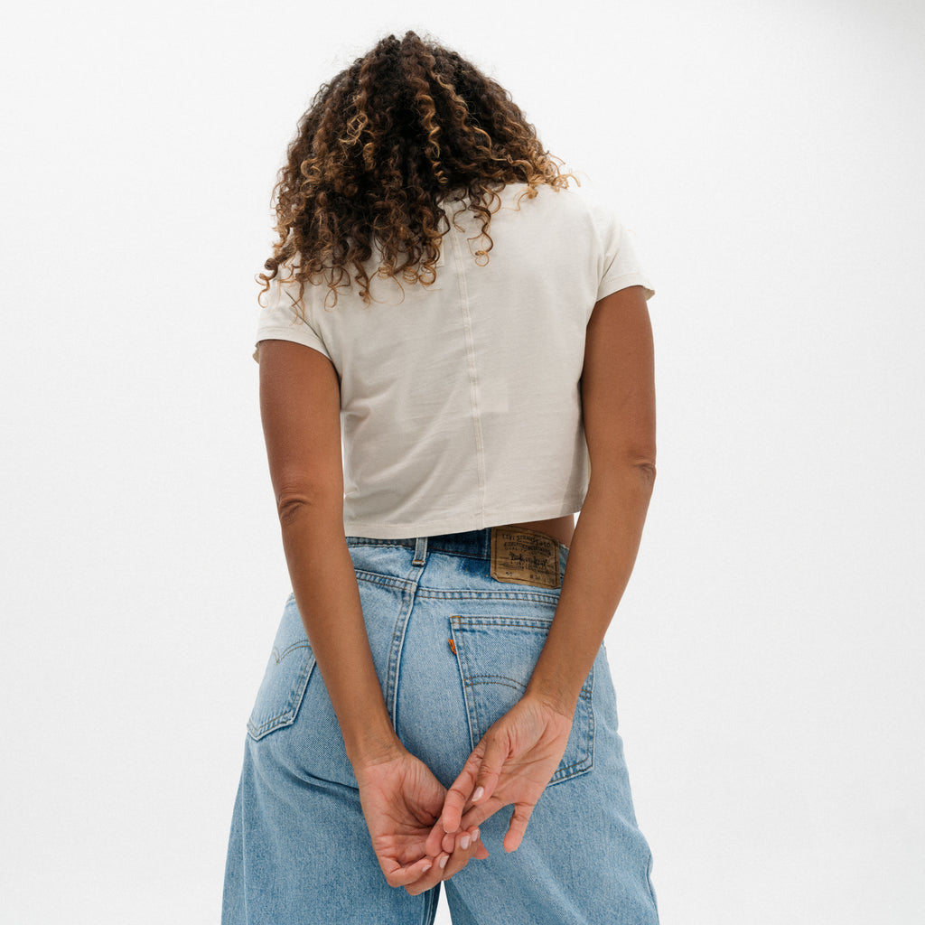 Fine Crop Tee - Greige