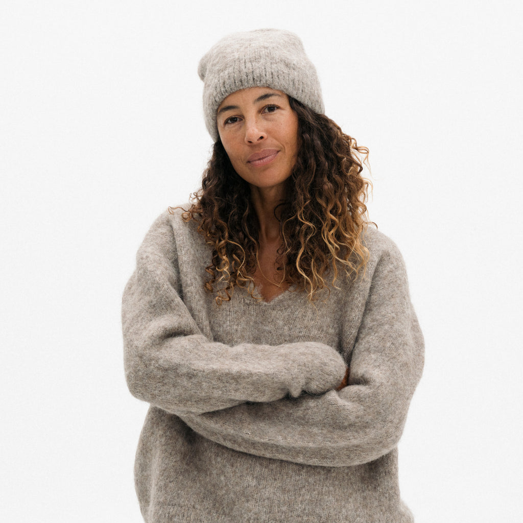 Brushed Beanie - Grey Melange