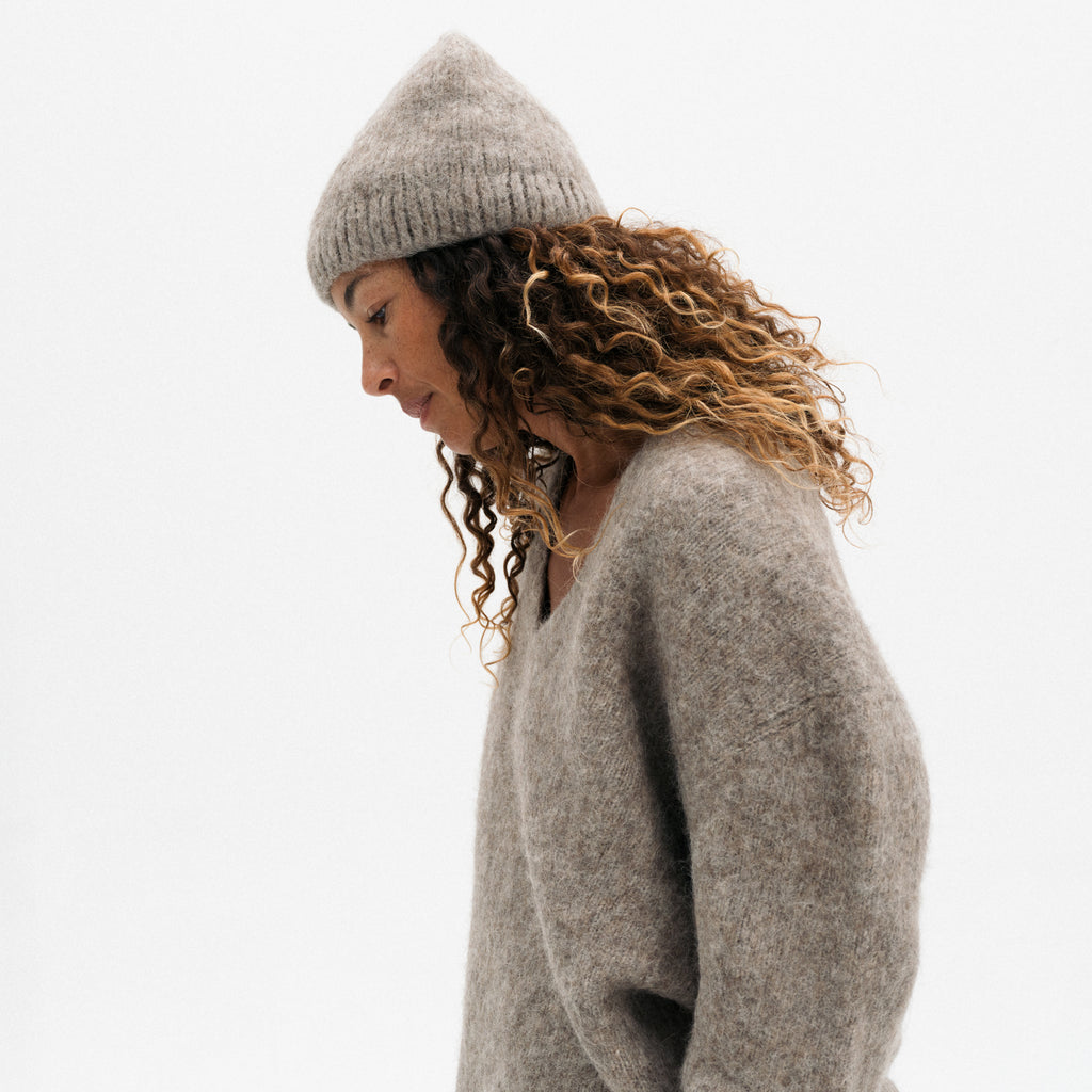 Brushed Beanie - Grey Melange