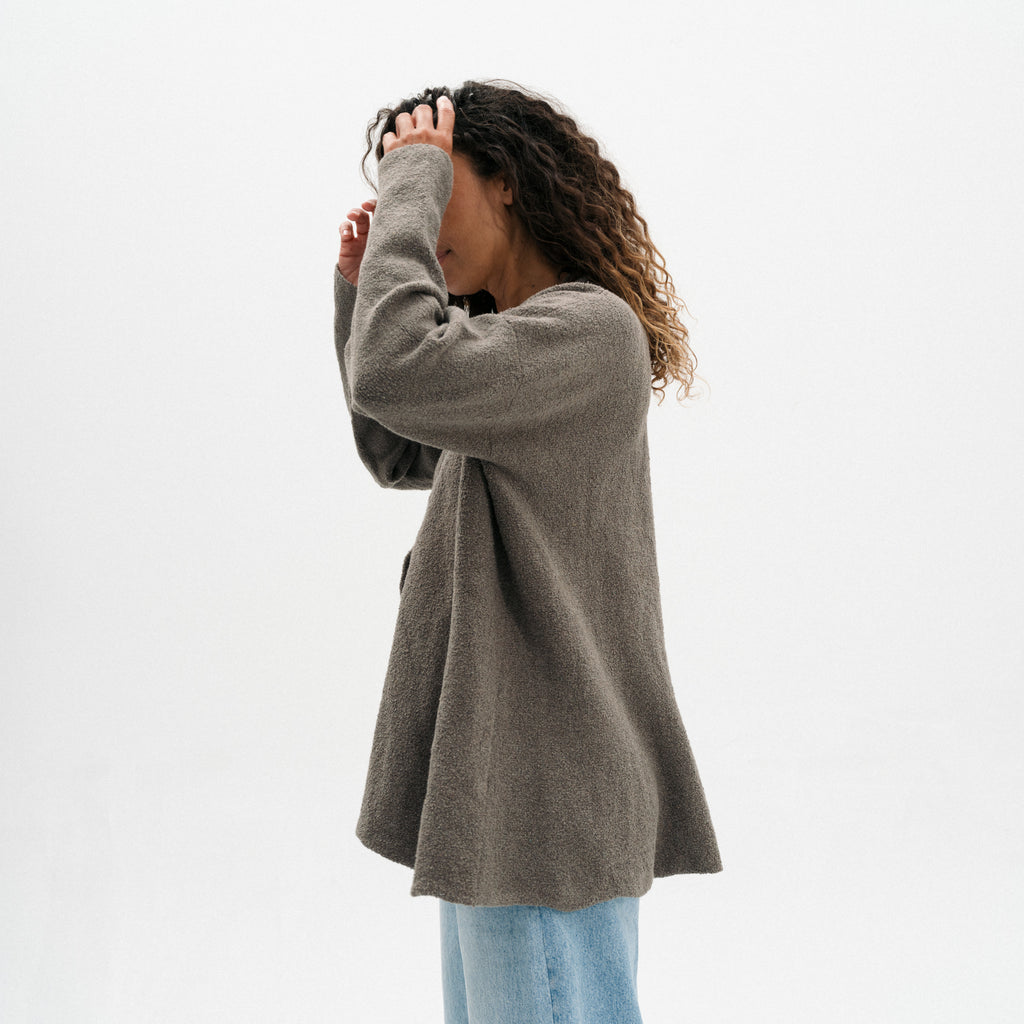 Short Uzbek Cardigan - Granite