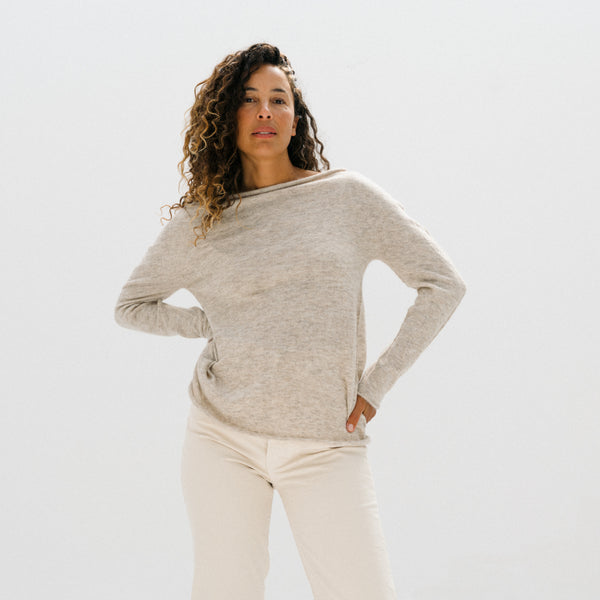 Off Shoulder Top - Pebble