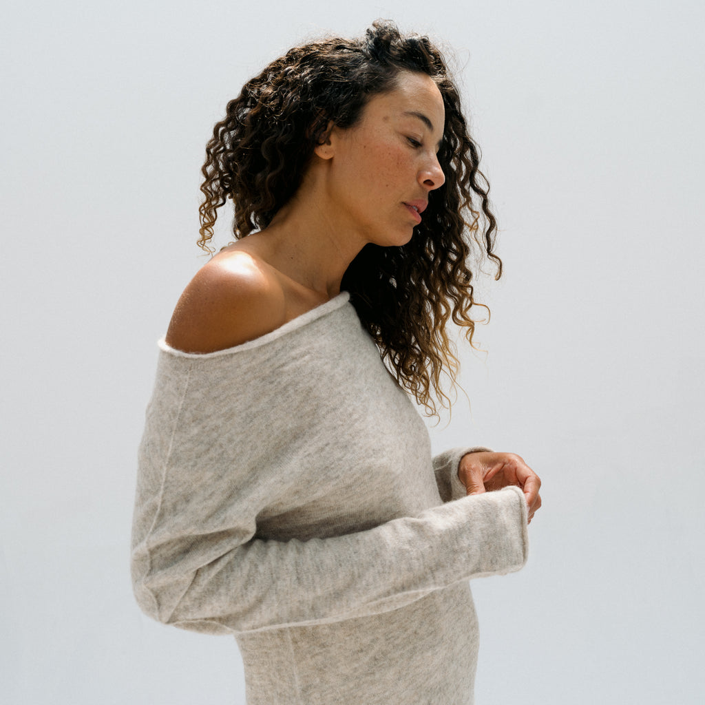 Off Shoulder Top - Pebble
