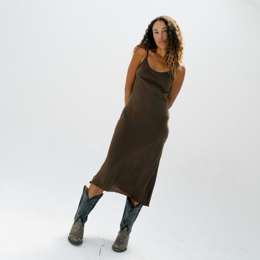 Bias Dress - Olive