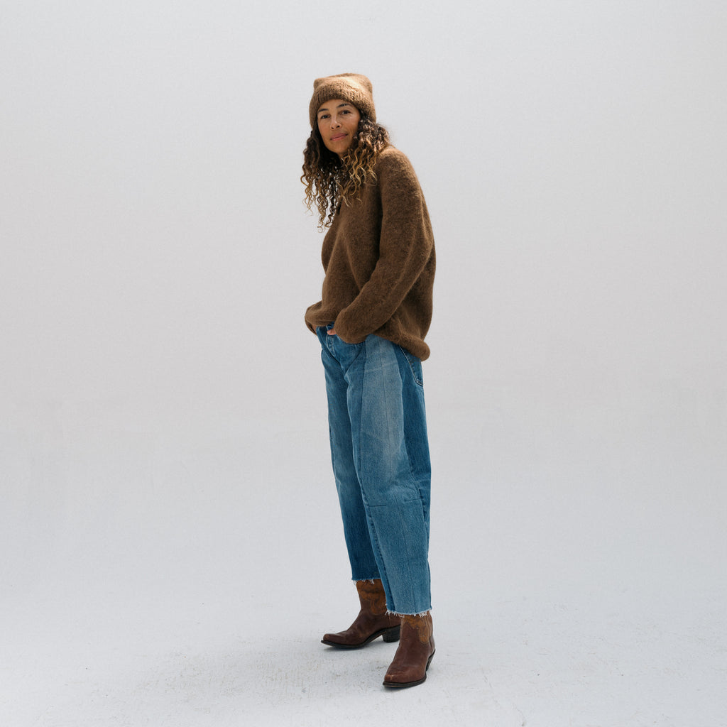 Brushed V Neck - Rust