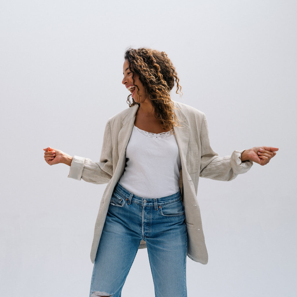 Vintage Linen Blazer