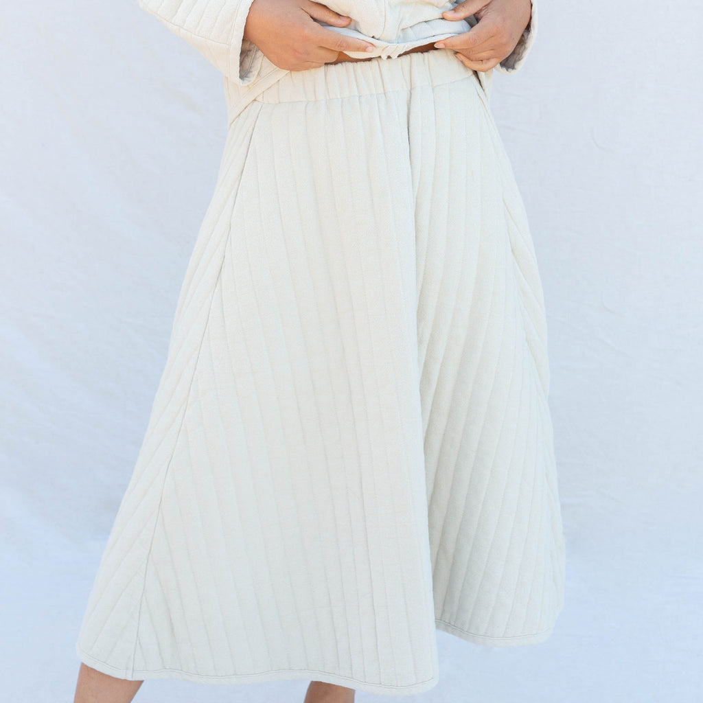 Quilted Skirt - Ivory