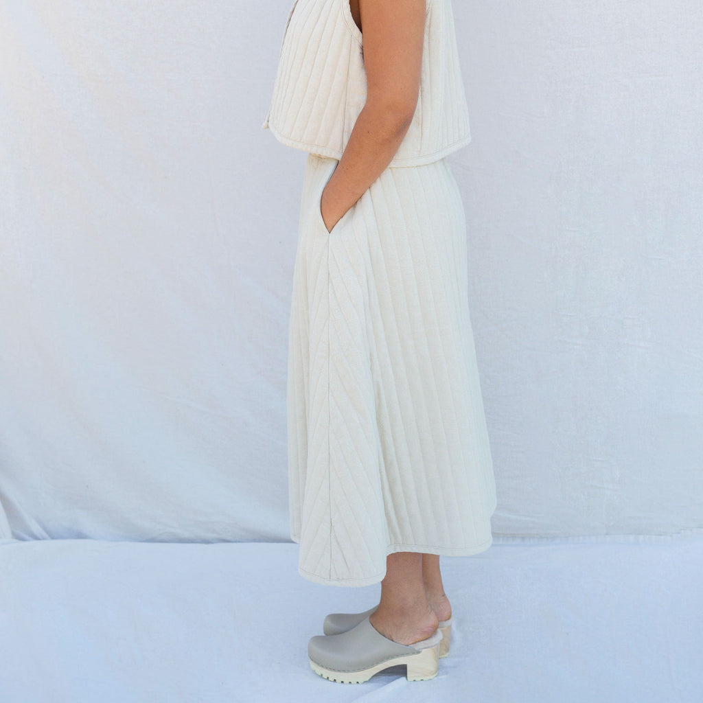 Quilted Skirt - Ivory