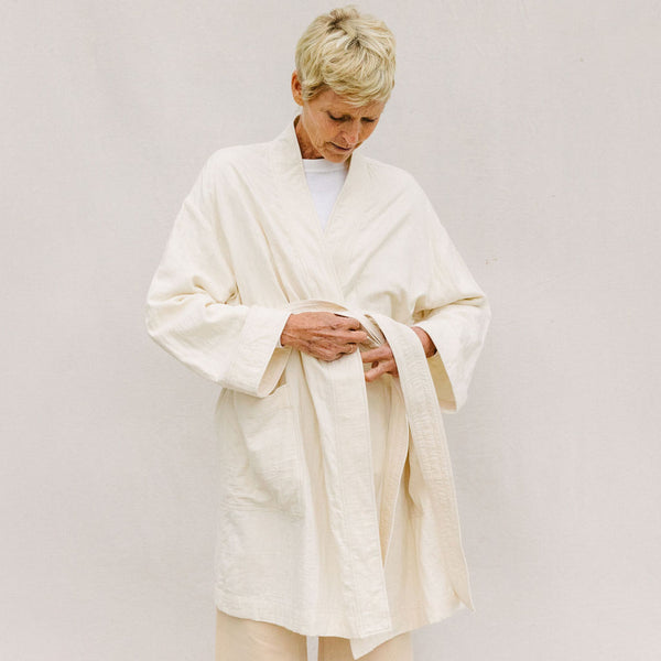 Azumadaki Quilt Robe - Ivory