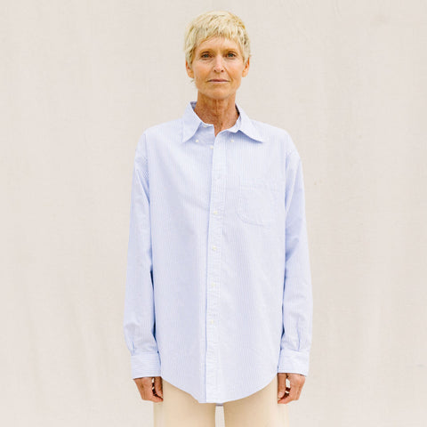 Vintage Pinstripe Button Down - Light Blue / White