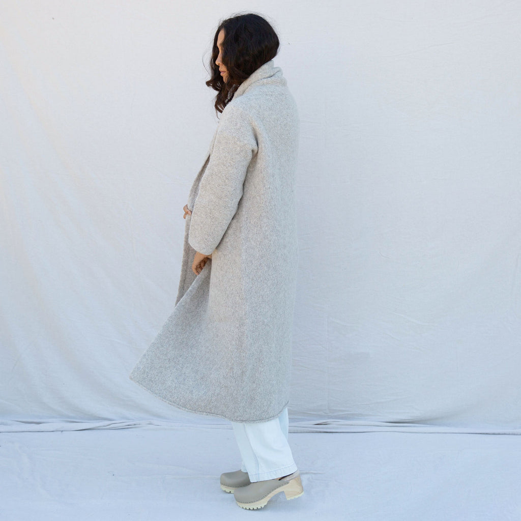 Long Shawl Cardigan - Pebble