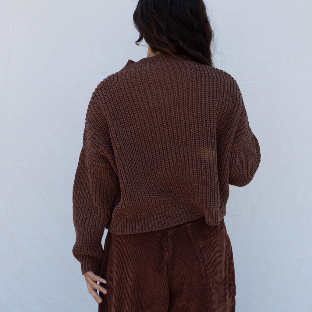 Cotton Cropped Sweater - Madera