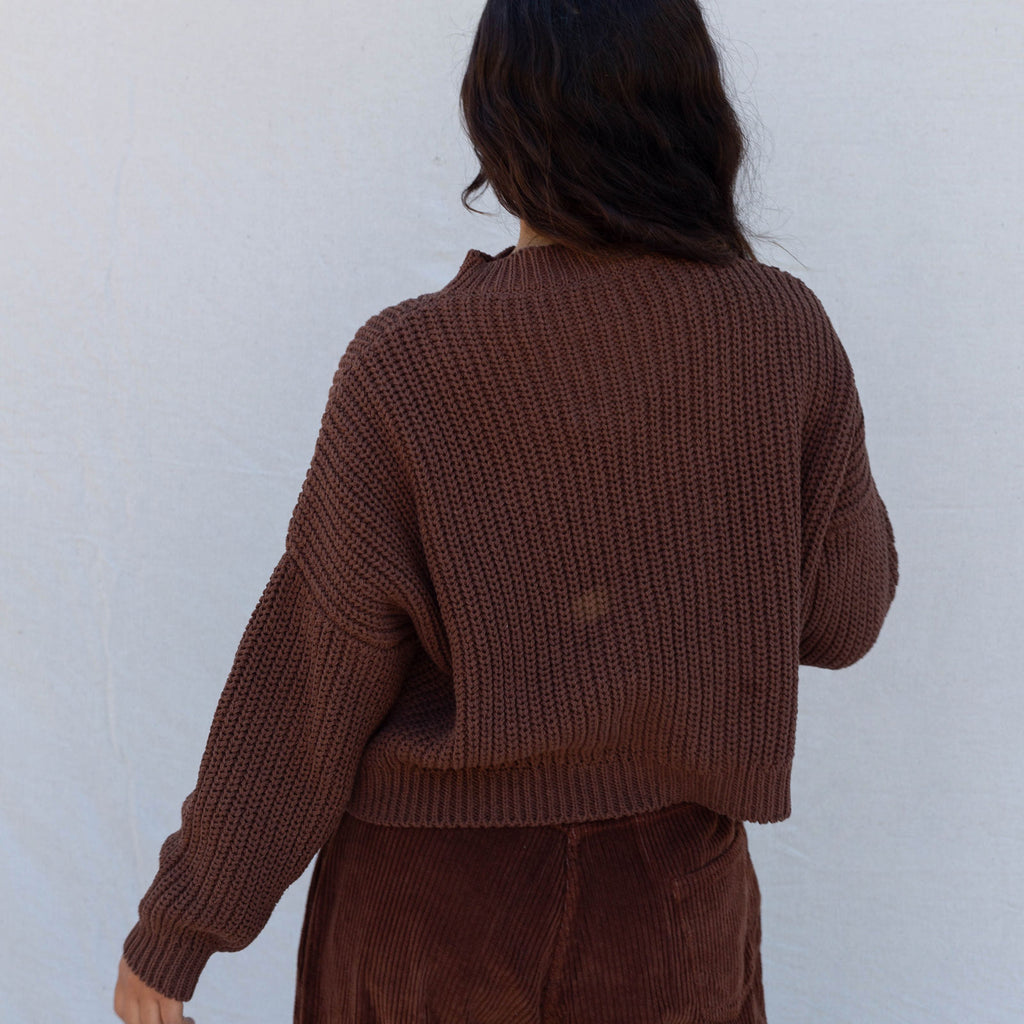 Cotton Cropped Sweater - Madera
