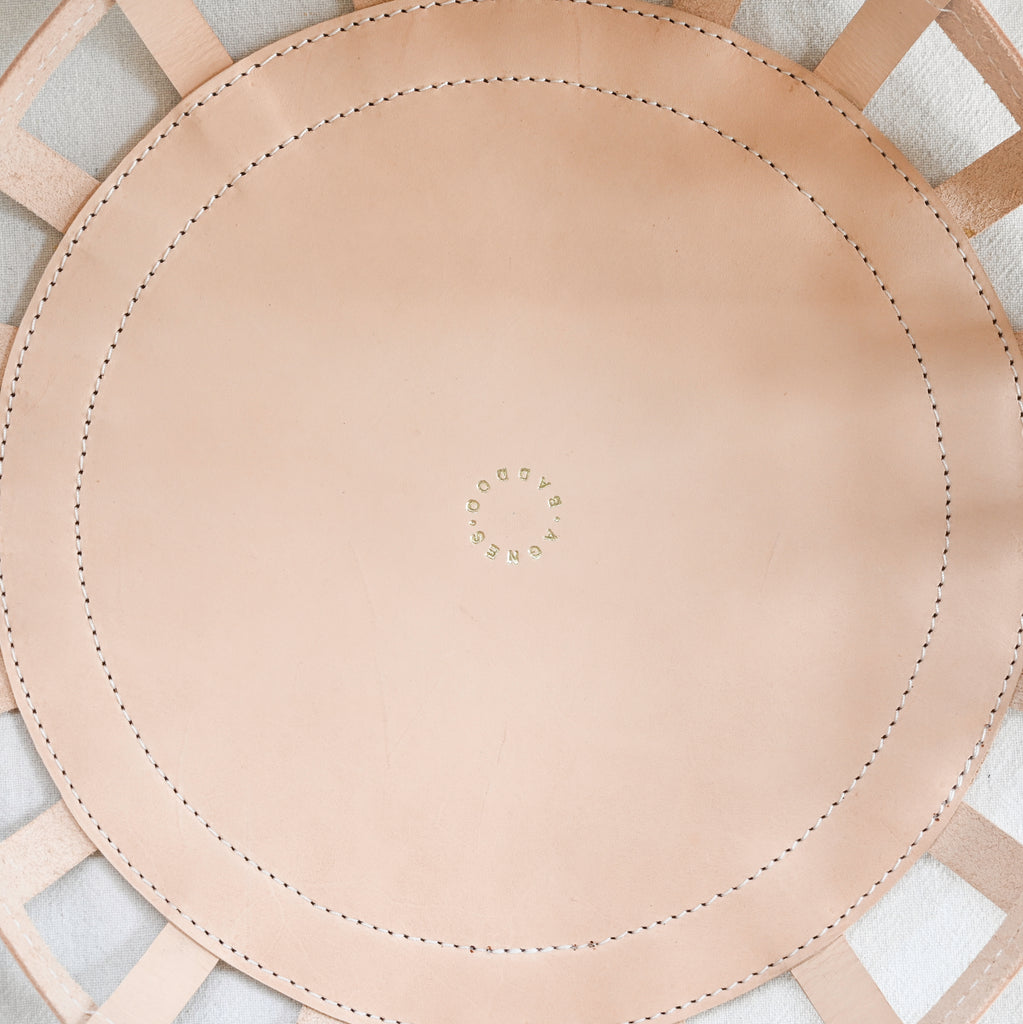 Round Leather Basket - Veggie Tan
