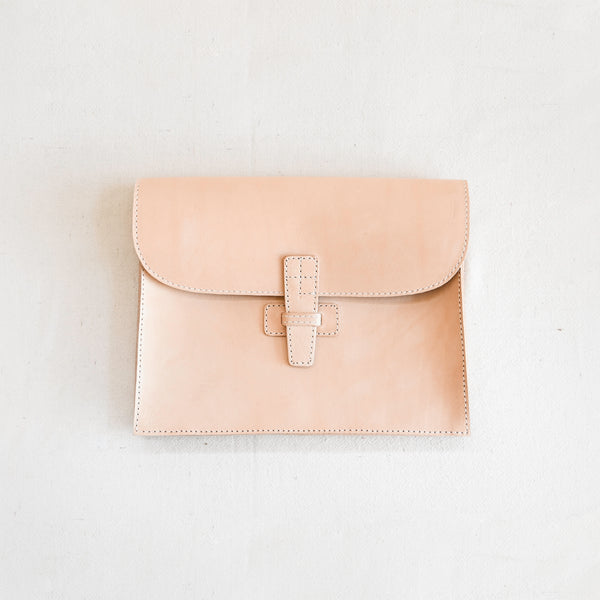 Large Attache Clutch - Natural