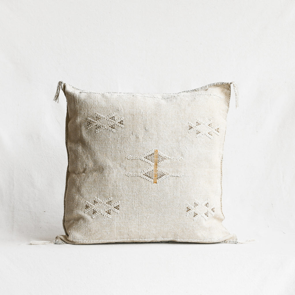 Creamy Grey Cactus Silk Pillow