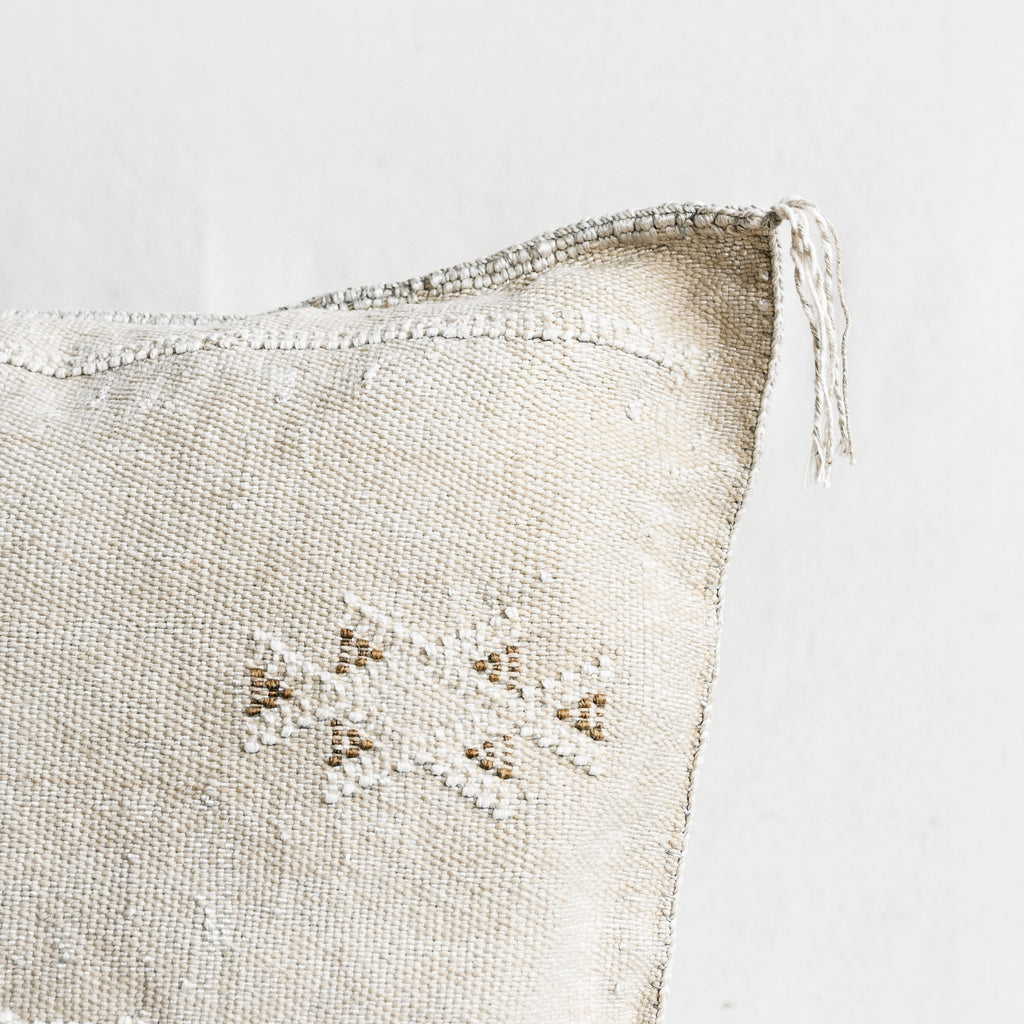 Creamy Grey Cactus Silk Pillow