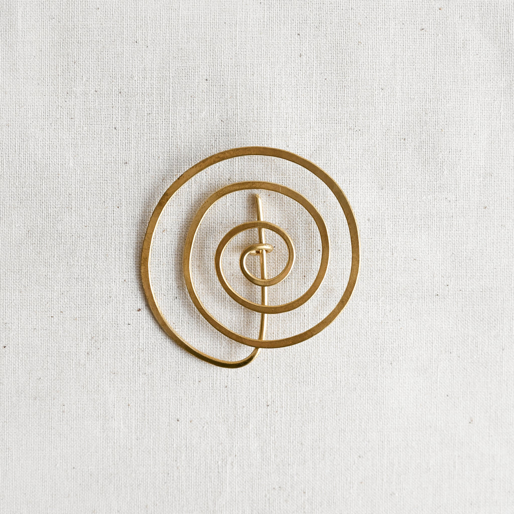 Spiral Brass Brooch