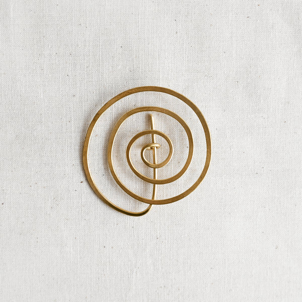 Spiral Brass Brooch