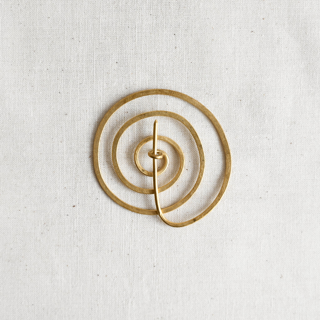 Spiral Brass Brooch