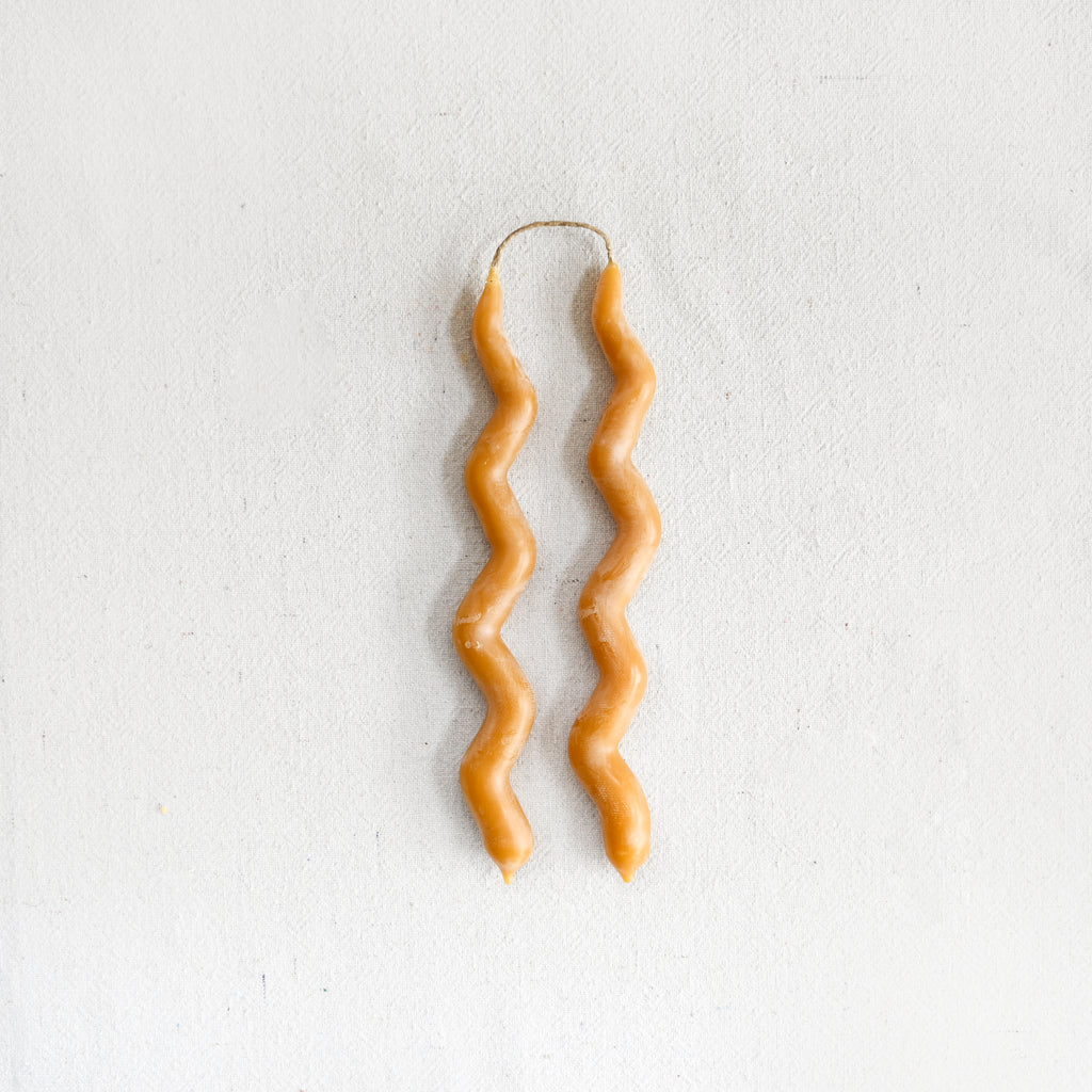 Beeswax Taper Candles - Wavy, Twisted, and Groove